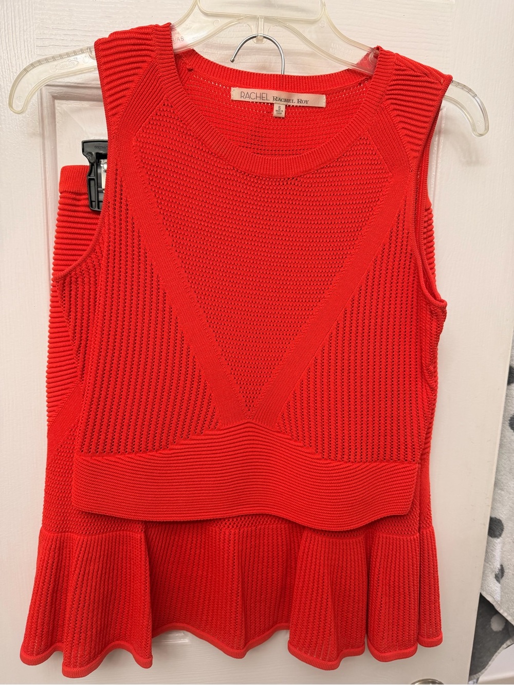 Rachel Roy Vibrant burnt Orange Knit skirt set